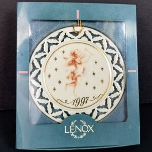 LENOX 1997 CHERUB w/ HARP Pierced SPECIAL EVENT Ornament w Box Limited Edition